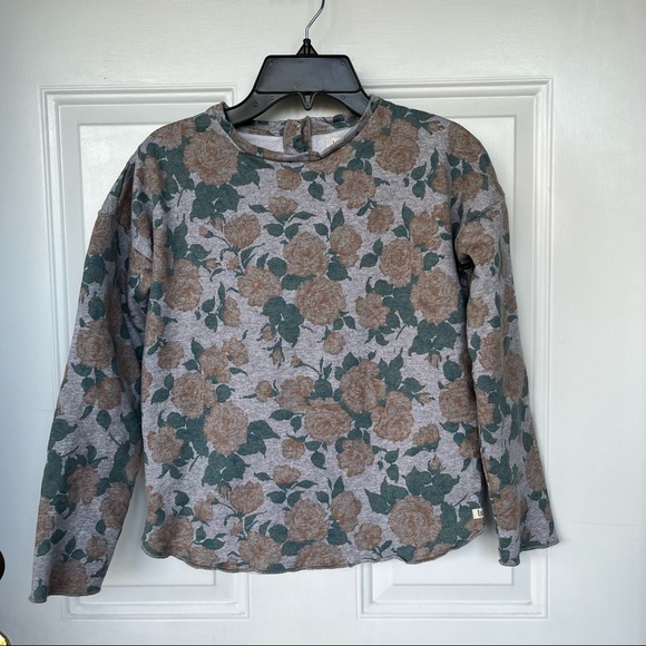 •Búho• Long Sleeved Floral Print Top - Girls Size 10 - Picture 1 of 9